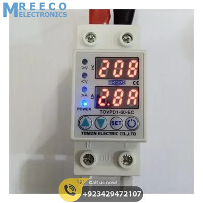 TOMZN TOVPD1-60 Adjustable Over And Under Voltage Relay Voltage Fluctuation Protection Device In Pakistan - Side View