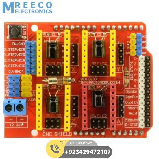 Arduino CNC shield v3 A4988 DRV8825 Driver Expansion Board In Pakistan - Side View