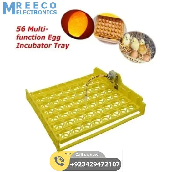 56 Eggs Tray Poultry Chicken Bird Eggs 12V Incubator Turner Tray With Turning Motor - Front View