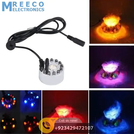 Original Ultrasonic Mist Maker Fogger 12 LED Colorful Light 24V 2A humidifier - Side View