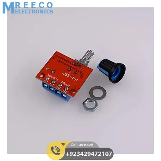 HW-687 5A Mini DC Motor PWM Speed Controller Module DC Dimmer - Back View