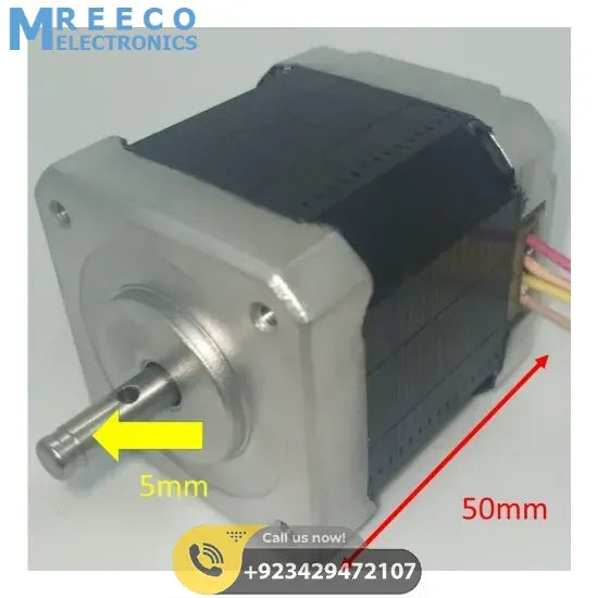 NEMA 17 Stepper Motor: Bipolar 1.8 degree, 1.6 ohm For 3D Printer Robotics 4 Wire - Back View