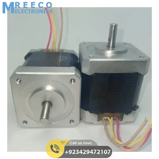 NEMA 17 Stepper Motor: Bipolar 1.8 degree, 1.6 ohm For 3D Printer Robotics 4 Wire - Angle View