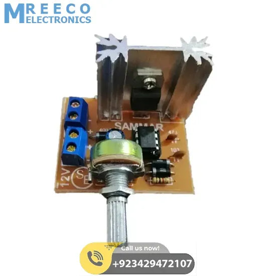 12V Dc Motor Speed Controller Fan Speed Controller Dc Fan Dimer - Side View
