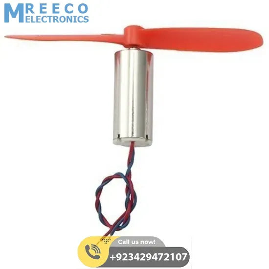 Helicopter Coreless Micro DC Motor With Propeller - Front View