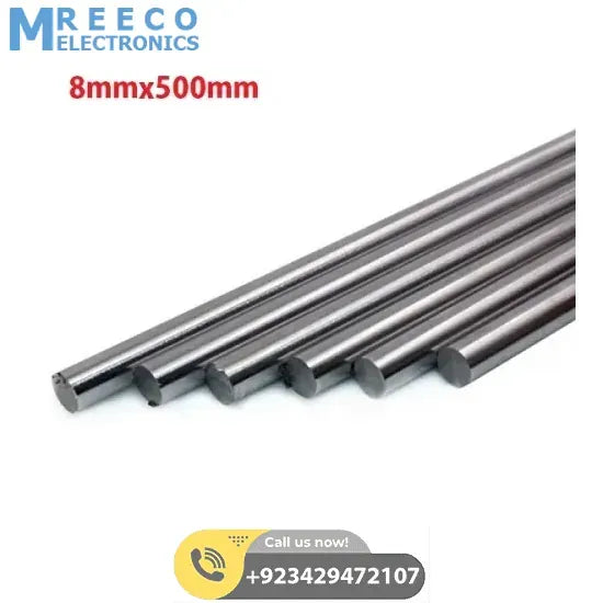 Optical Axis 8x500mm Linear Rail Shaft - Front View