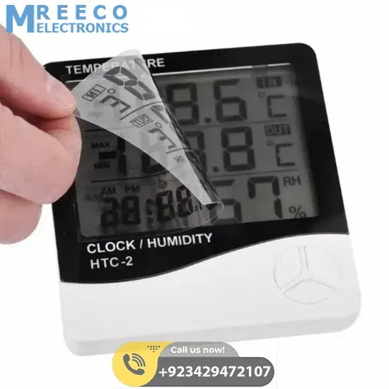 Digital Thermometer And Hygrometer HTC-2 - Side View