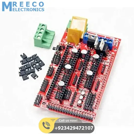 3D Printer Controller Board RAMPS 1.4 Arduino Mega Shield RepRap Prusa Model - Side View