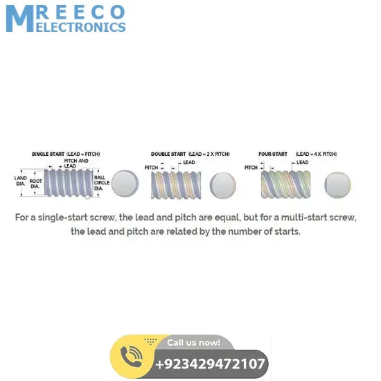 Threaded Rod Lead Screw 8mm 500mm - Bottom View