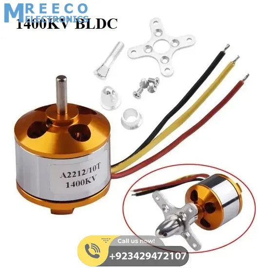 A2212 1400KV Brushless DC BLDC Motor For DIY RC Aircraft Multicopter - Front View