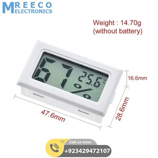 Mini Digital Thermometer Hygrometer Temperature Humidity Meter FY-11 - Bottom View