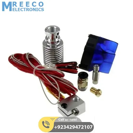Long distance 3D V6 J head All metal Hotend Bowden Extruder with cooling fan - Top View