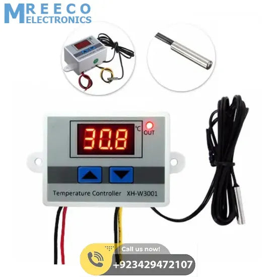 XH-W3001 220V 10A Digital Temperature Controller - Front View