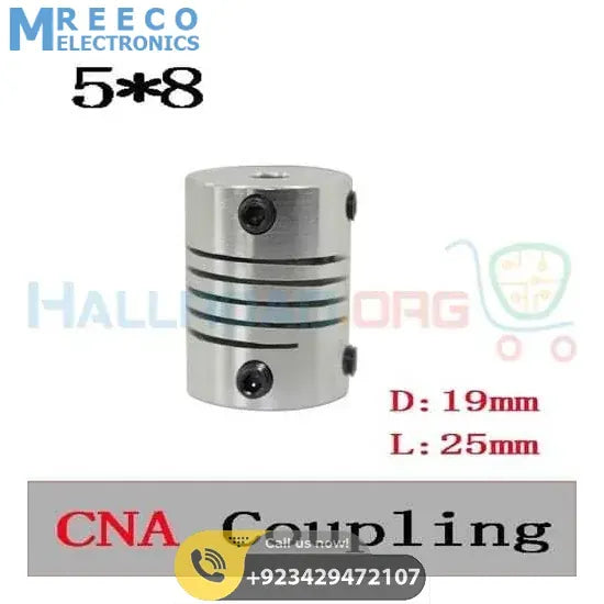 1 Piece 5m x 8mm 5x8mm Flexible Coupling Flexible shaft Coupling - Side View