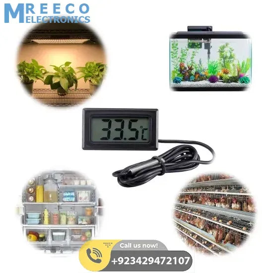 TPM10 Digital Thermometer Temperature Sensor Tester Meter FY-10 with metal sensor - Side View