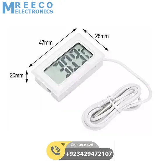 TPM10 Digital Thermometer Temperature Sensor Tester Meter FY-10 with metal sensor - Bottom View