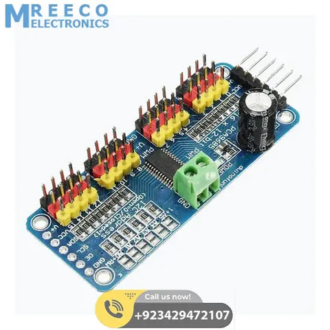 16 Channel Servo Motor Driver PCA9685 12 Bit PWM I2C Module For Arduino - Front View