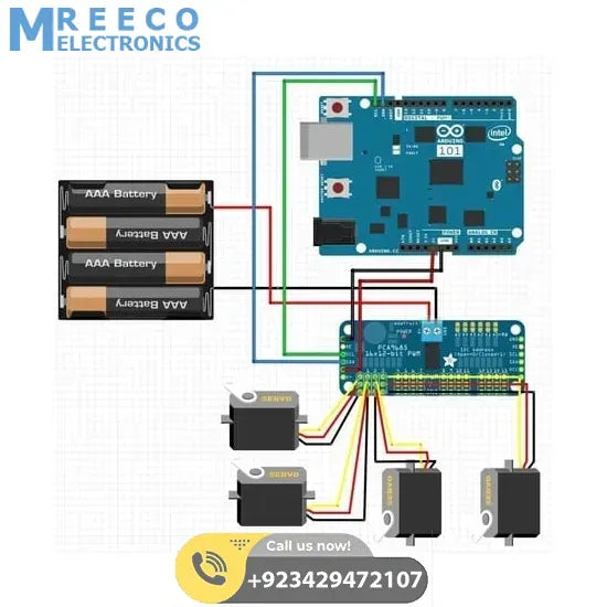 16 Channel Servo Motor Driver PCA9685 12 Bit PWM I2C Module For Arduino - Back View