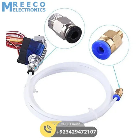 1 Pieces PTFE Teflon Tube (1 Meters) + 1 Pieces PC4-M6 Quick Fitting + 1 Pieces PC4-M10 Straight Pneumatic Fitting Push to Connect for 3D Printer 1.75mm Filament - Front View
