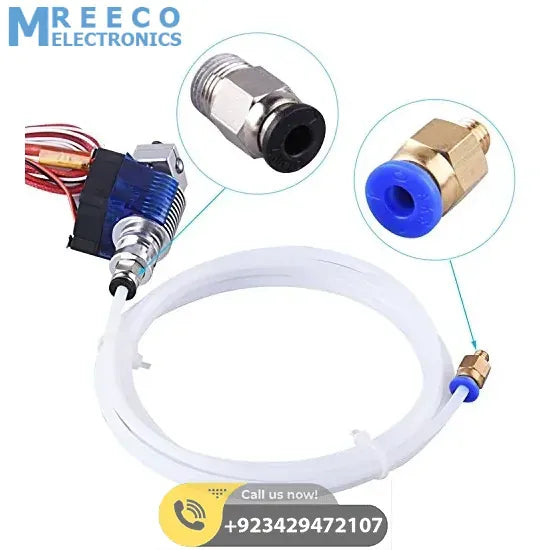 1 Pieces PTFE Teflon Tube (1 Meters) + 1 Pieces PC4-M6 Quick Fitting + 1 Pieces PC4-M10 Straight Pneumatic Fitting Push to Connect for 3D Printer 1.75mm Filament - Front View