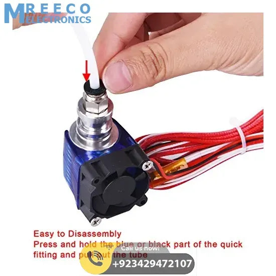 1 Pieces PTFE Teflon Tube (1 Meters) + 1 Pieces PC4-M6 Quick Fitting + 1 Pieces PC4-M10 Straight Pneumatic Fitting Push to Connect for 3D Printer 1.75mm Filament - Top View