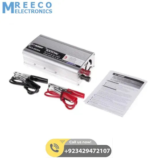 Suoer 500W 12V To 230V Inverter Silver - Front View