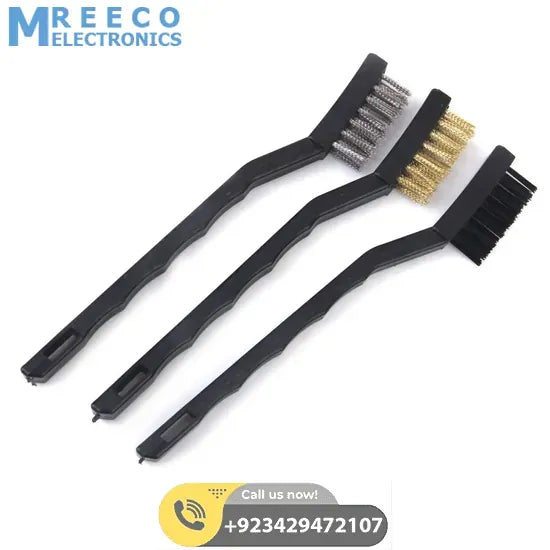 3Pcs Wire Brush Stainless Steel Nylon Brass Wire Brushes Cleaning Rust Kit Polishing Metal Rust Clean Tools - Front View
