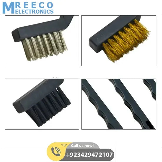 3Pcs Wire Brush Stainless Steel Nylon Brass Wire Brushes Cleaning Rust Kit Polishing Metal Rust Clean Tools - Side View