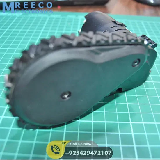 DC Gear Motor With Encoder With Wheel - Angle View