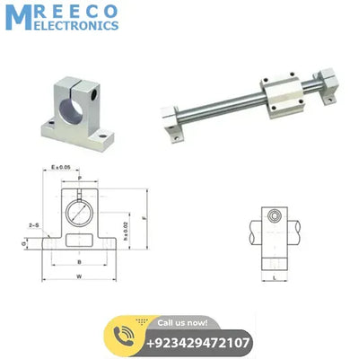 SK8 SH8A 8mm Linear Rail Shaft Support XYZ Table 3D printer CNC Mount rod holder - Side View