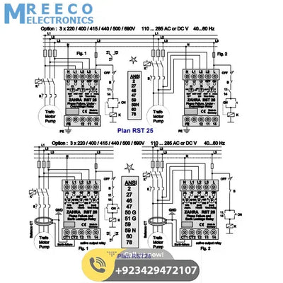 Electronic Voltage Protection Phase Sequence Relay(zahra relay) - Side View