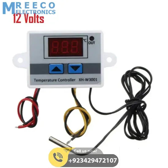 12V Digital Thermostat Temperature Controller XH-W3001 - Back View