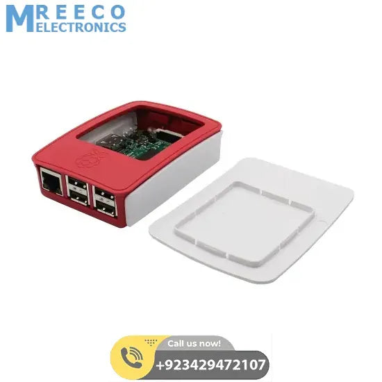 Raspberry Pi 3 Case for Raspberry Pi 3 B+ Enclouser Box Red/White Casing - Front View