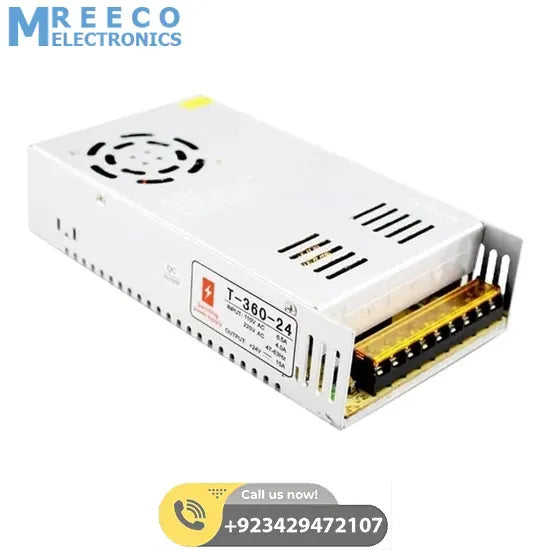 Switching Power Supply SMPS 24V 15A - Front View