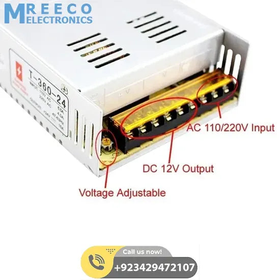 Switching Power Supply SMPS 24V 15A - Side View