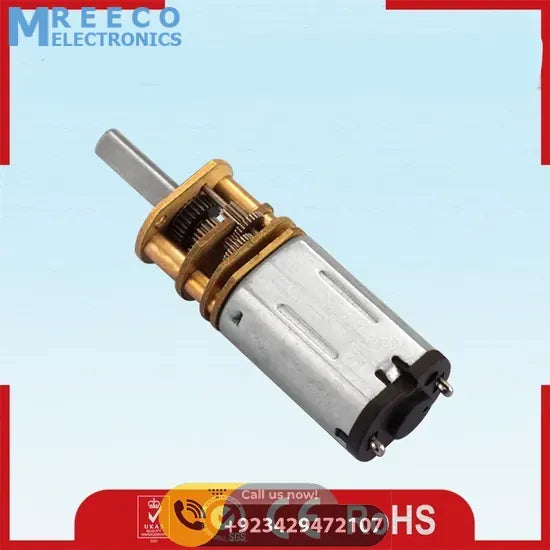 Small Planetary Gear Brushed Motor N60 for Diagnostic Equipment ( replacement of N20 Gear Motor) - Side View