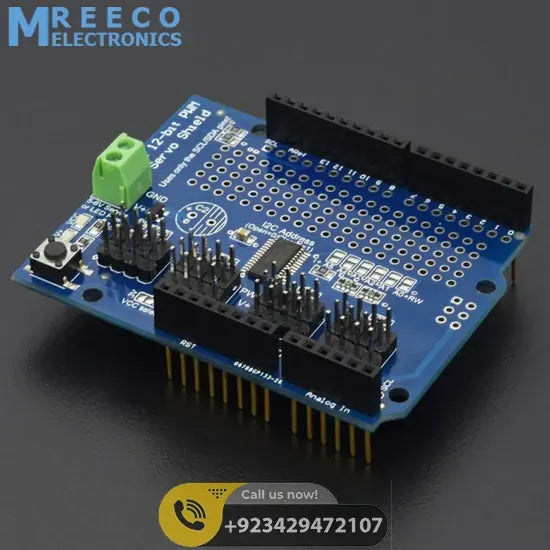PCA9685 12 Bit 16 Channel Servo Shield In Pakistan - Front View