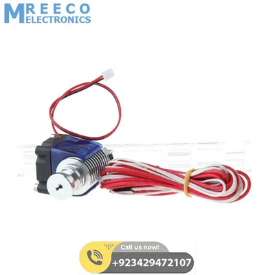 Short Distance V6 J head All metal hooted Extruder with cooling fan for 1.75/3mm 12V 0.4mm Nozzle - Side View