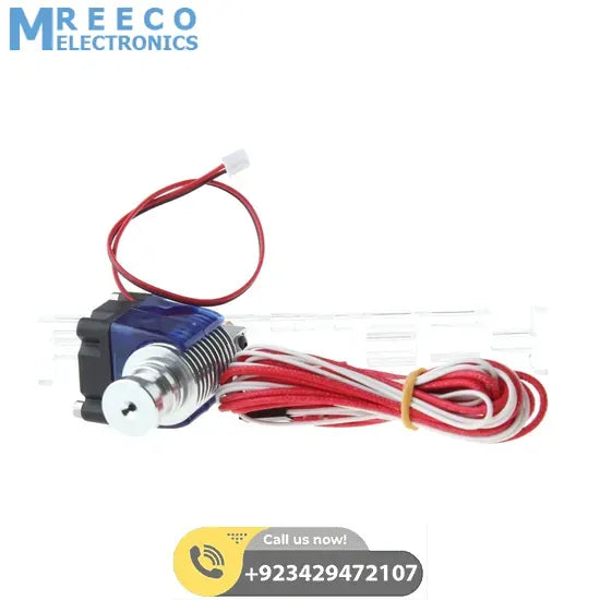 Short Distance V6 J head All metal hooted Extruder with cooling fan for 1.75/3mm 12V 0.4mm Nozzle - Side View