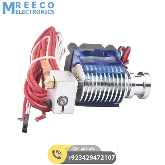 Short Distance V6 J head All metal hooted Extruder with cooling fan for 1.75/3mm 12V 0.4mm Nozzle - Back View