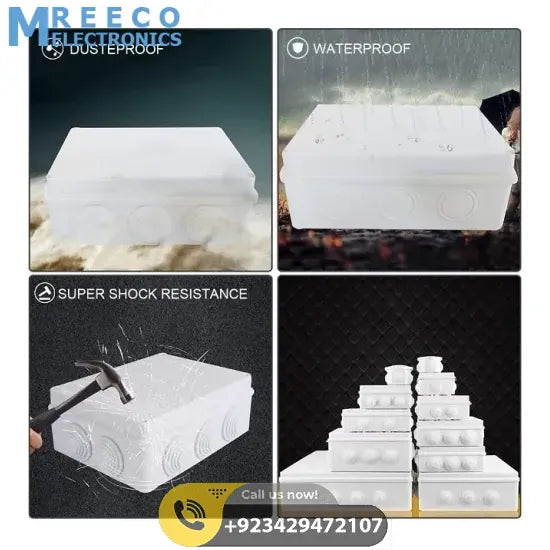 ABS Plastic Dust Proof Junction Box Universal Electrical Project Enclosure White 150mmx150mmx70mm - Bottom View