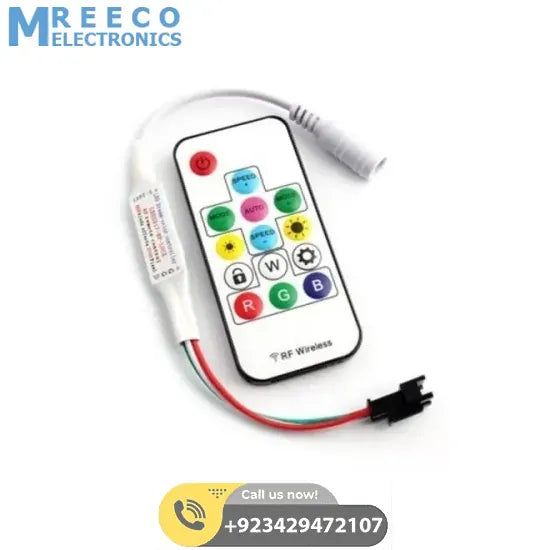 RGB LED Pixel Strip Lights Wireless Remote Controller for WS2811 SK6812 WS2812B 6803 1903 - Front View
