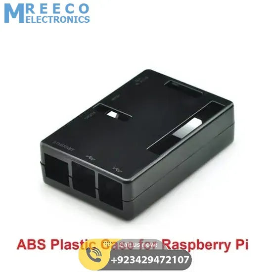 Raspberry Pi 3 Model B B Case Black ABS Plastic Cover Shell Bag Enclosure Computer Box - Front View