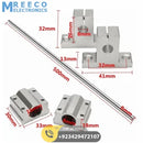 8mm x 500mm Linear Rail Shaft Rod with Bearing Guide Support and Bearing Block - Side View
