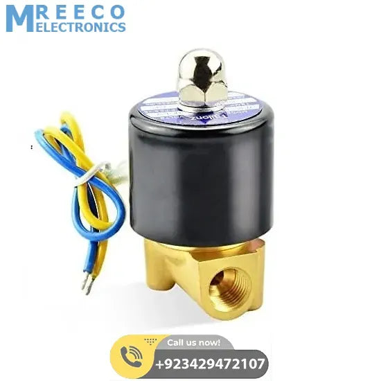 1/4 Inch 220V AC Brass Solenoid Valve For Water Oil Gas - Front View