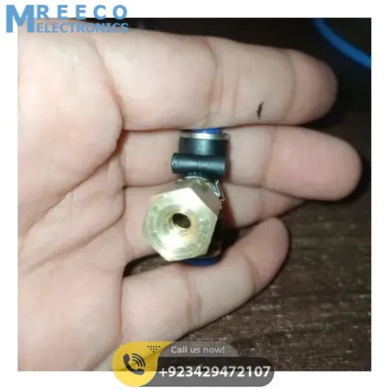 1/4 Inch Tube OD 6mm Water Tee Connector With Brass Misting Nozzle - Side View