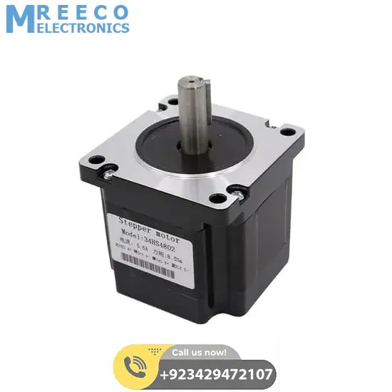 NEMA34 Nema 34 6Nm Torque 75mm Stepper Motor For 3D Printer &amp; CNC - Side View