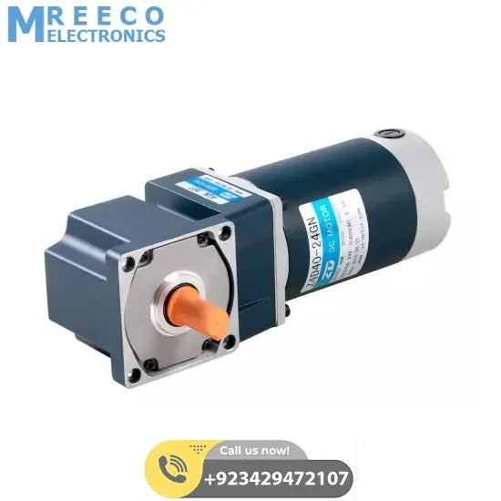 High Torque DC Gear Motor 25W 24V 1500RPM - Front View