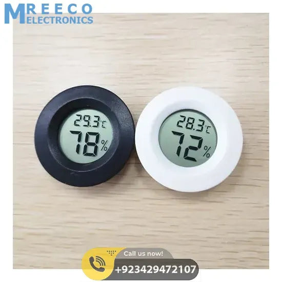 Round LCD Hygrometer Thermometer Temperature Humidity Meter - Side View