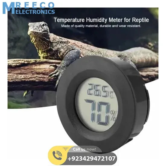 Round LCD Hygrometer Thermometer Temperature Humidity Meter - Back View
